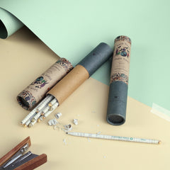 Recycled Paper Pencils with Seeds | Set of 12 Mixed Plantable Pencils | Jute Pouch Kit