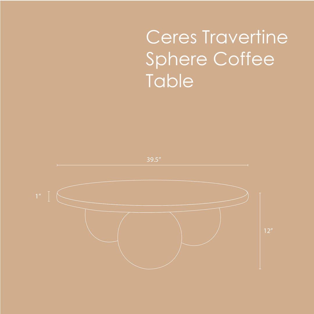 Muun Home Ceres Coffee Table - Travertine