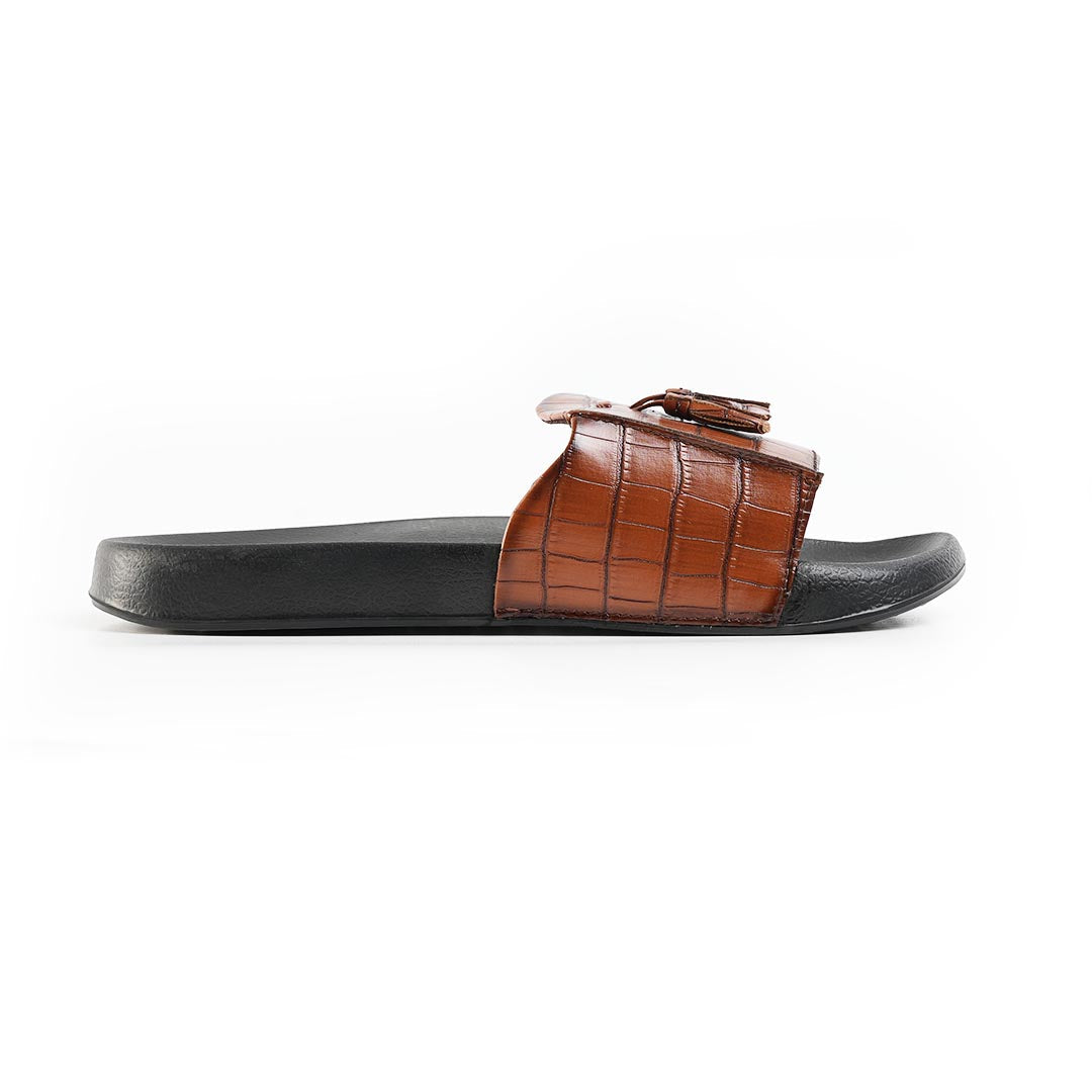 Monkstory Old Money Tassel Sliders - Tan