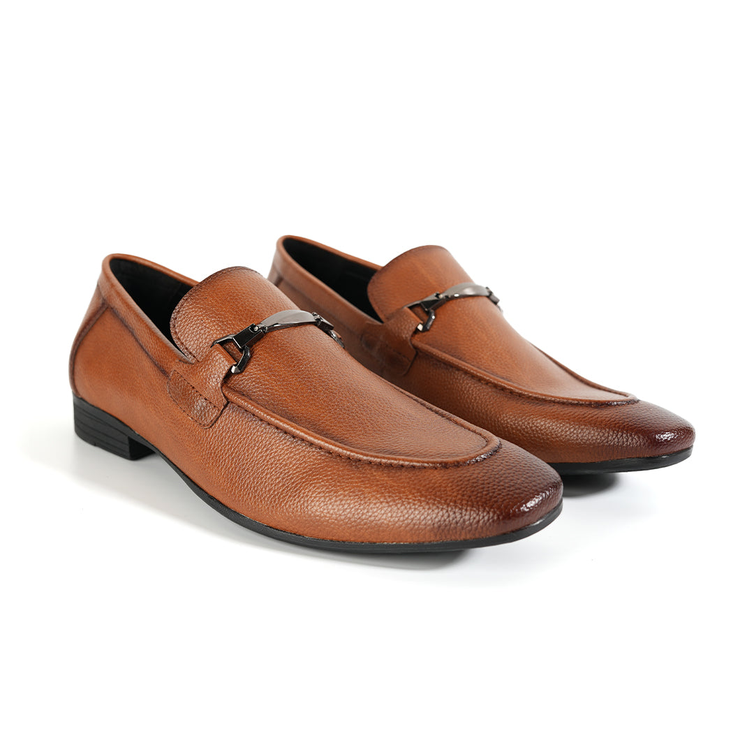 Monkstory Buckled Flexi Business Slip-Ons - Tan