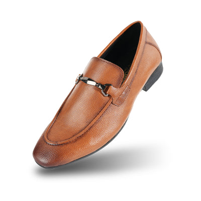 Monkstory Buckled Flexi Business Slip-Ons - Tan