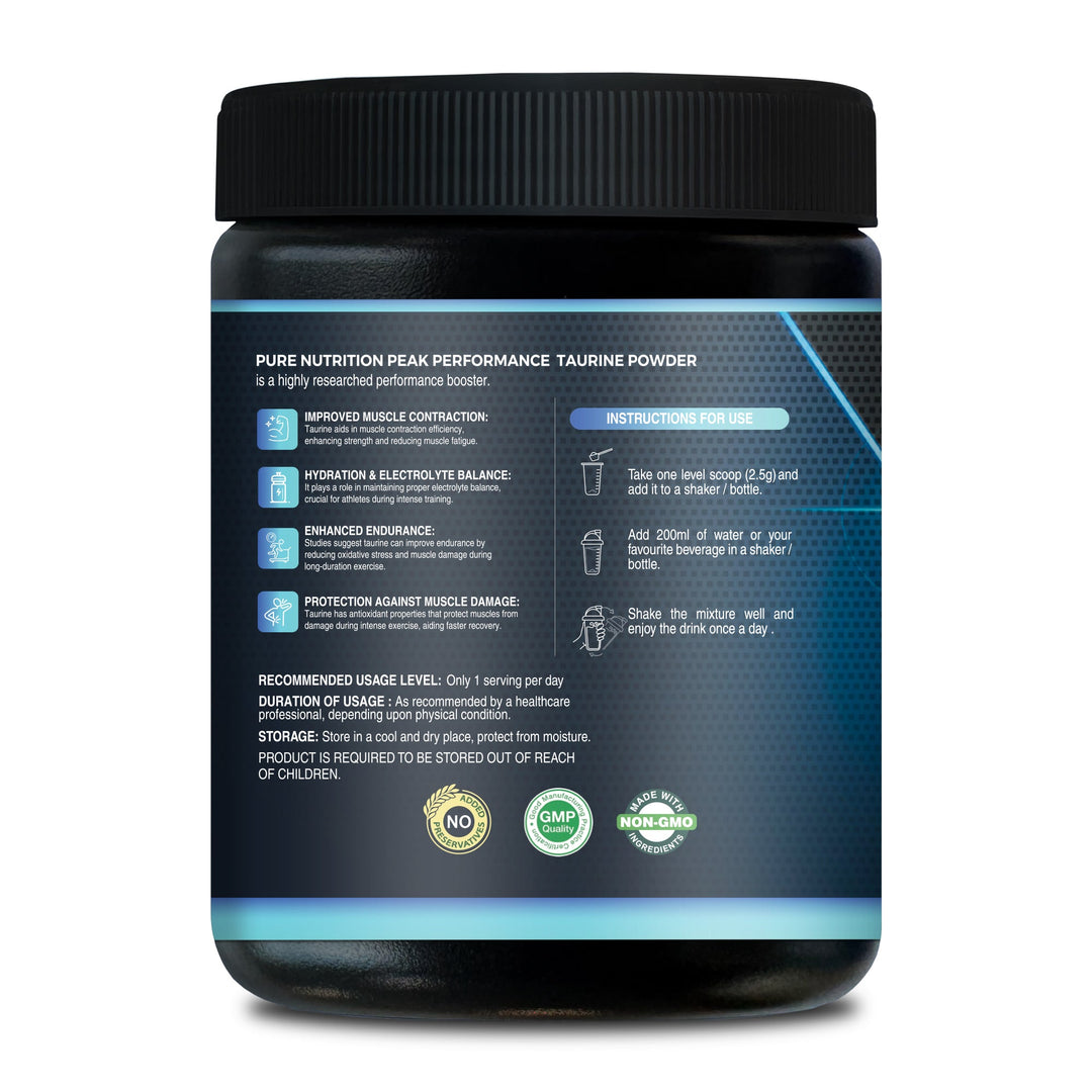 L-Taurine Powder - 200g | Amino Acid Supplement for Muscle Support and Hydration