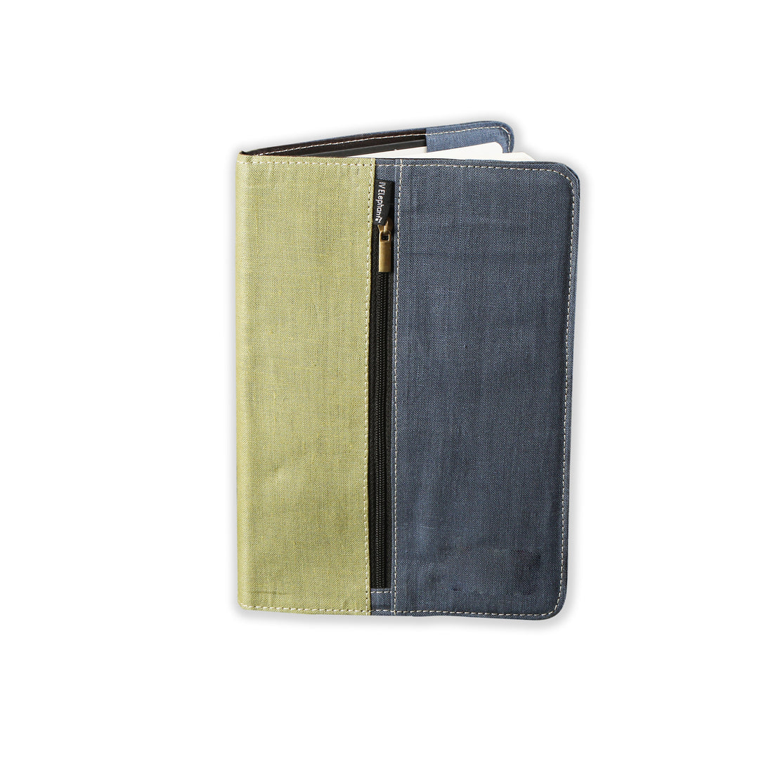 The Label GAIA Hemp A5 Non-Dated Notebook with Cover (Blue and Olive)