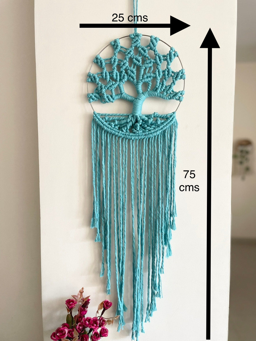 SUTRAM Handmade Boho Macrame Dream Catcher for Home - Macrame Wall Hanging 25 x 65 cm