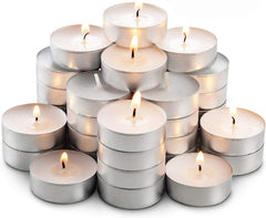 Rasa Home Unscented Tealight Candles Pack of 50 |  Long-Lasting Wax