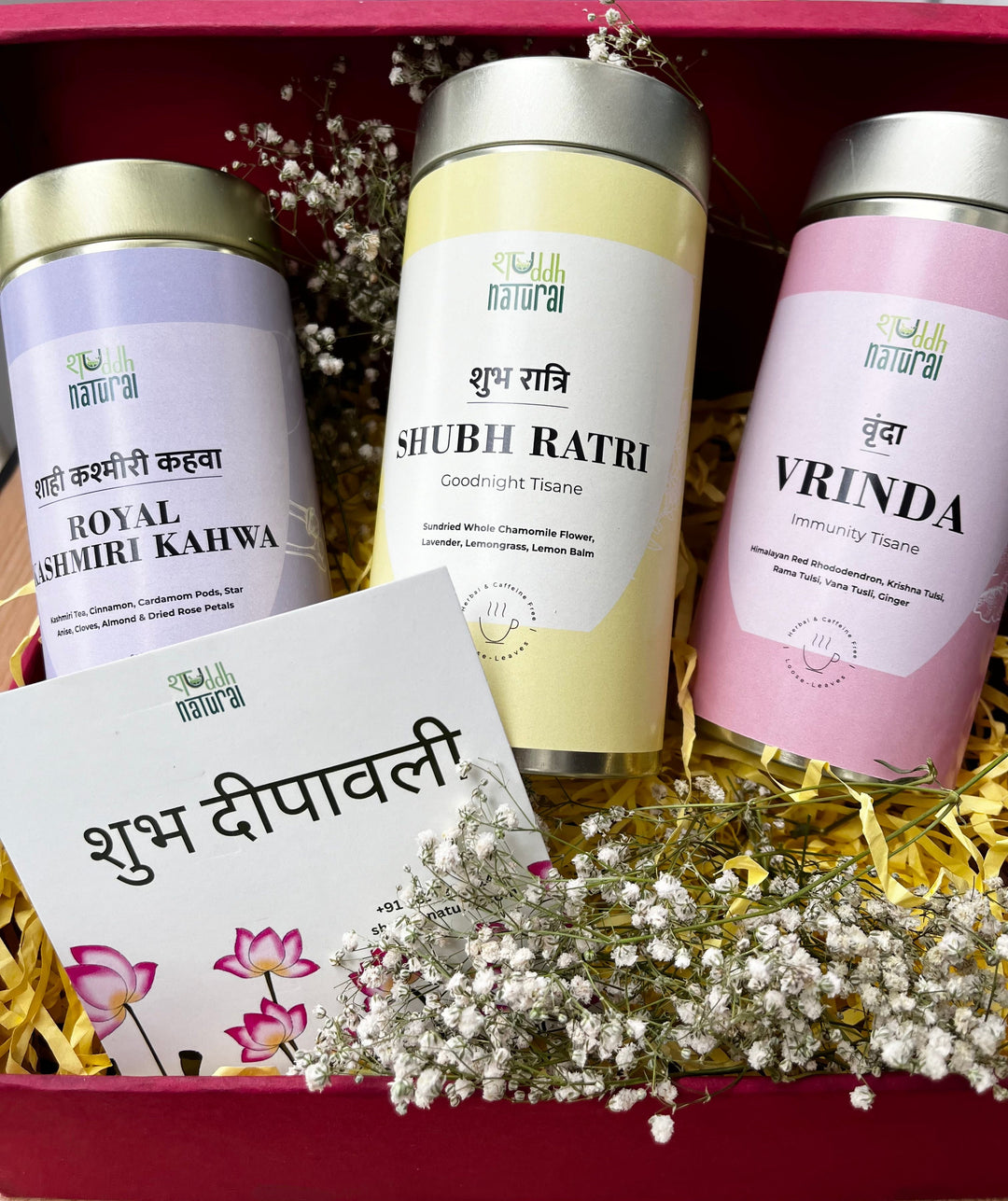 Shuddh Natural Festive Diwali gift hamper I tea I tisane I set of 4