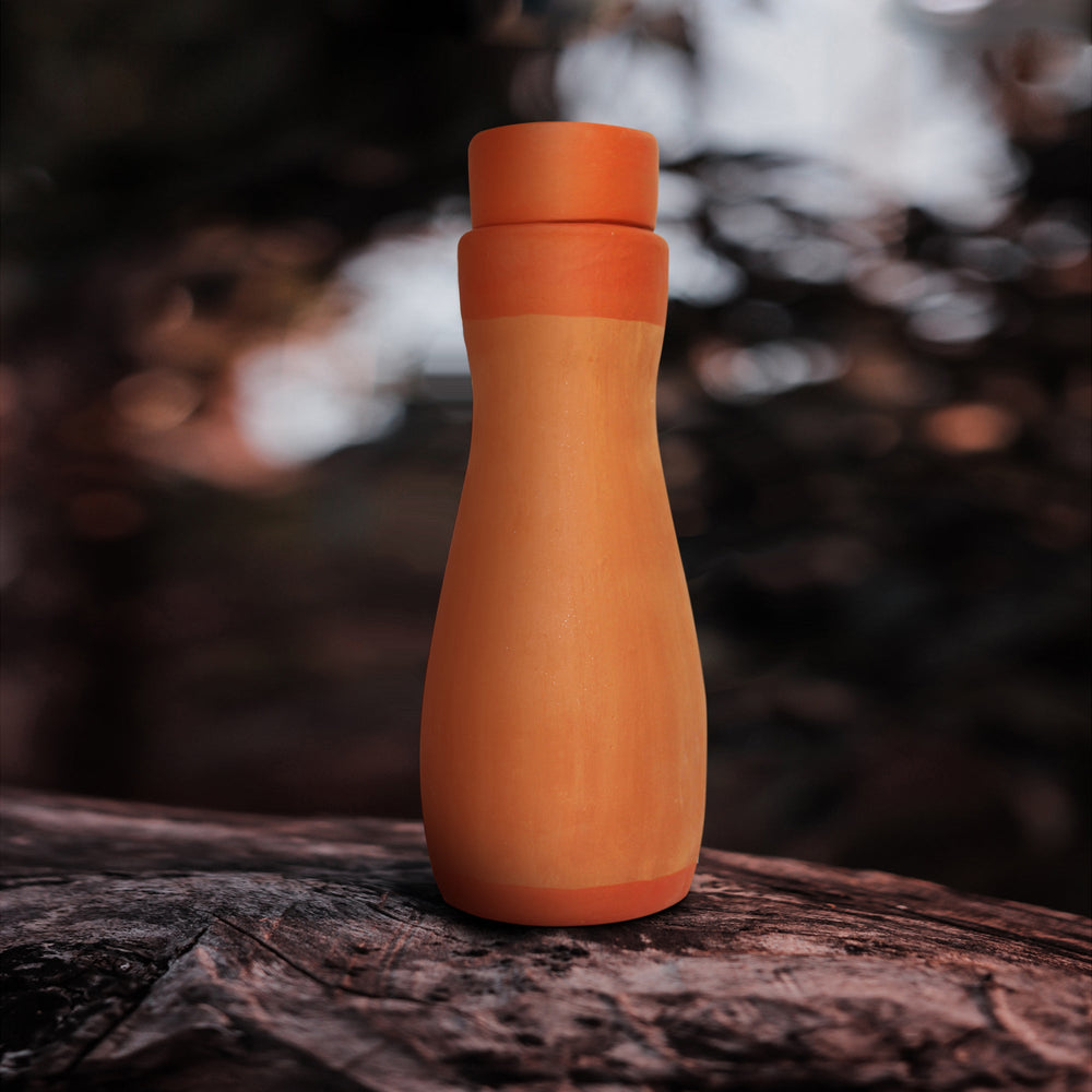 Terracotta Water Bottle : CURV  1 Lt : Capacity 1.0L Approx