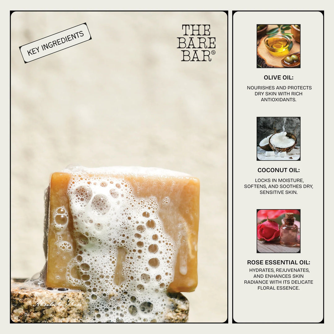 The Bare Bar Absolute Rose Soap Bar - Suspire