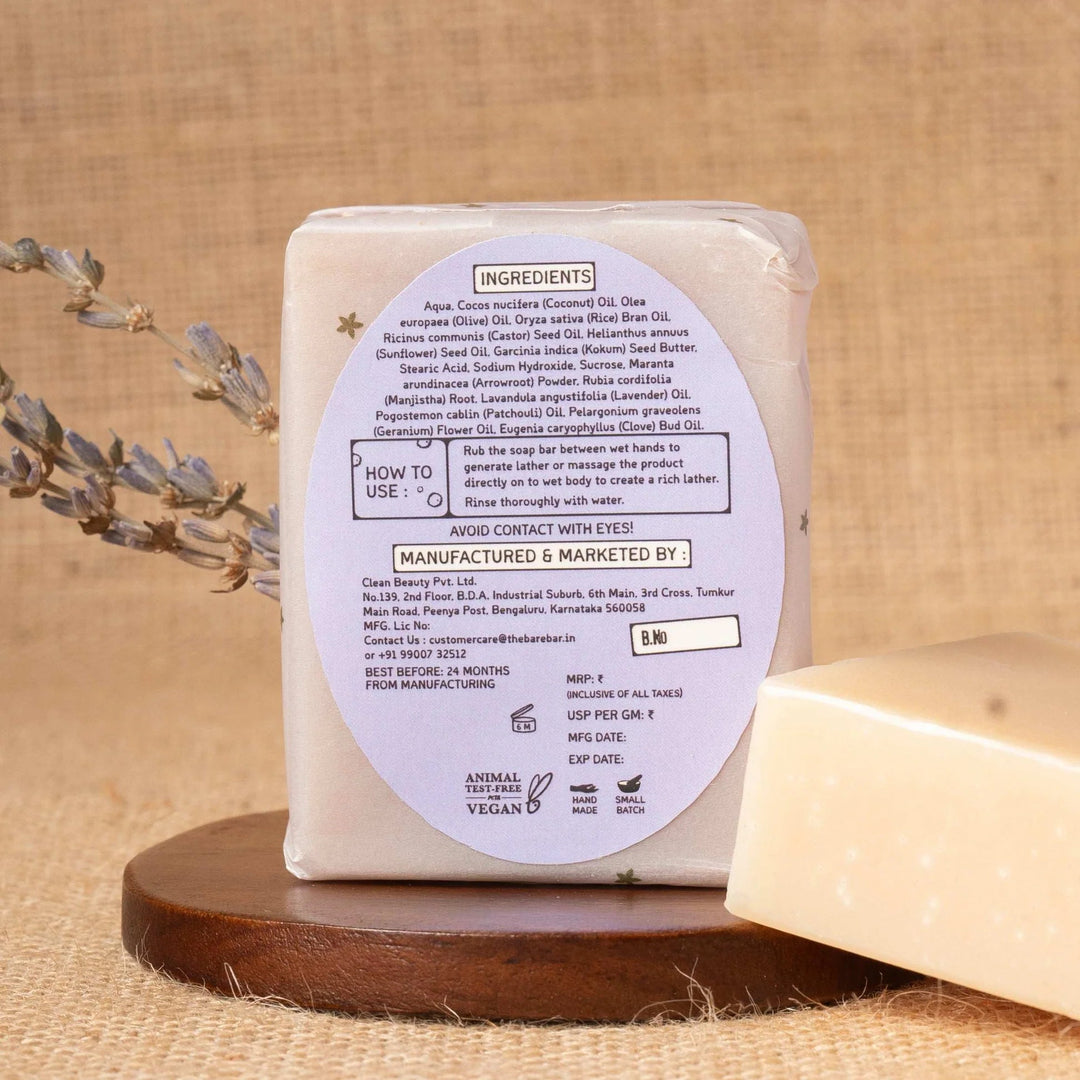 The Bare Bar Kashmiri Lavender Soap Bar - Suspire
