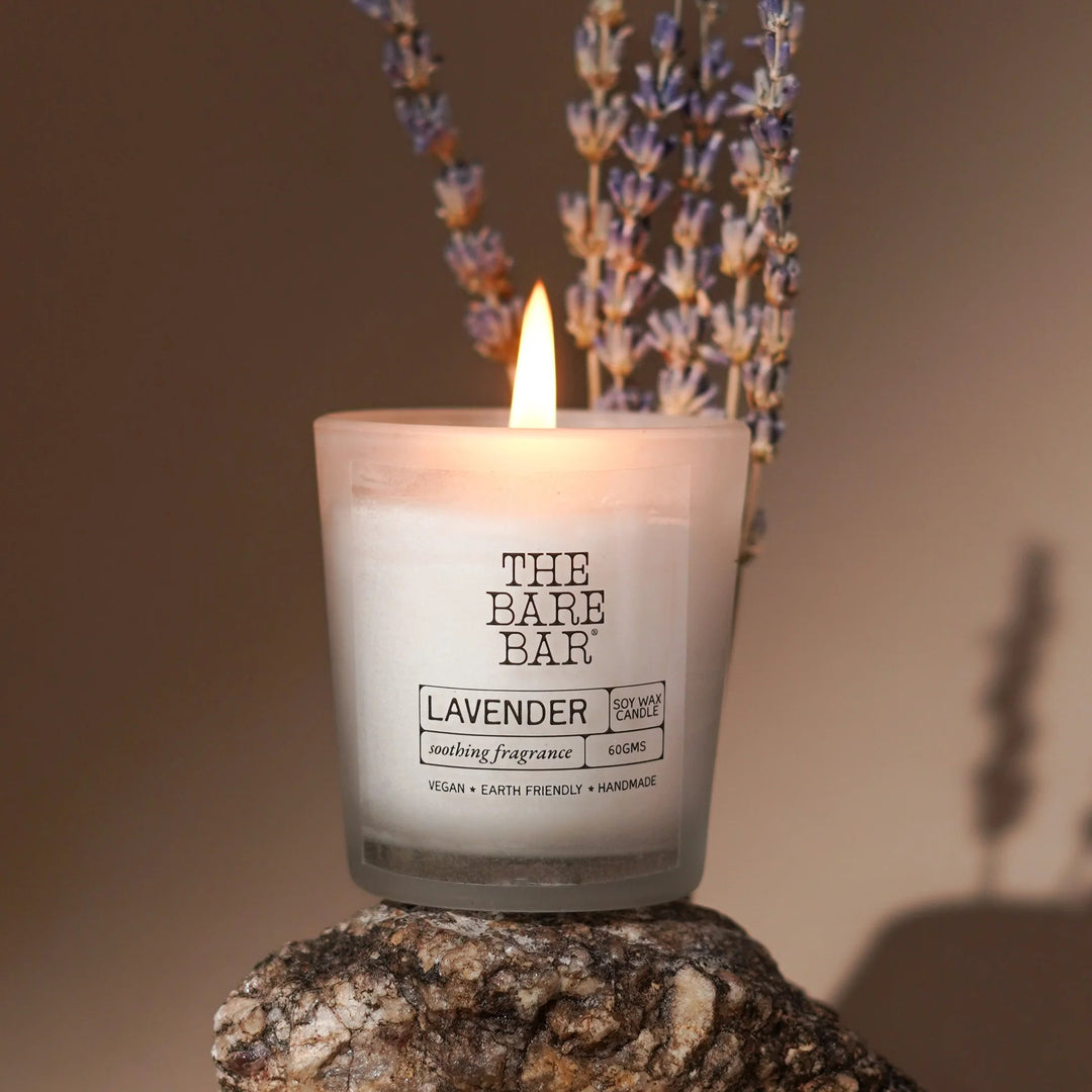 The Bare Bar Lavendar Glass Jar Candles - Suspire