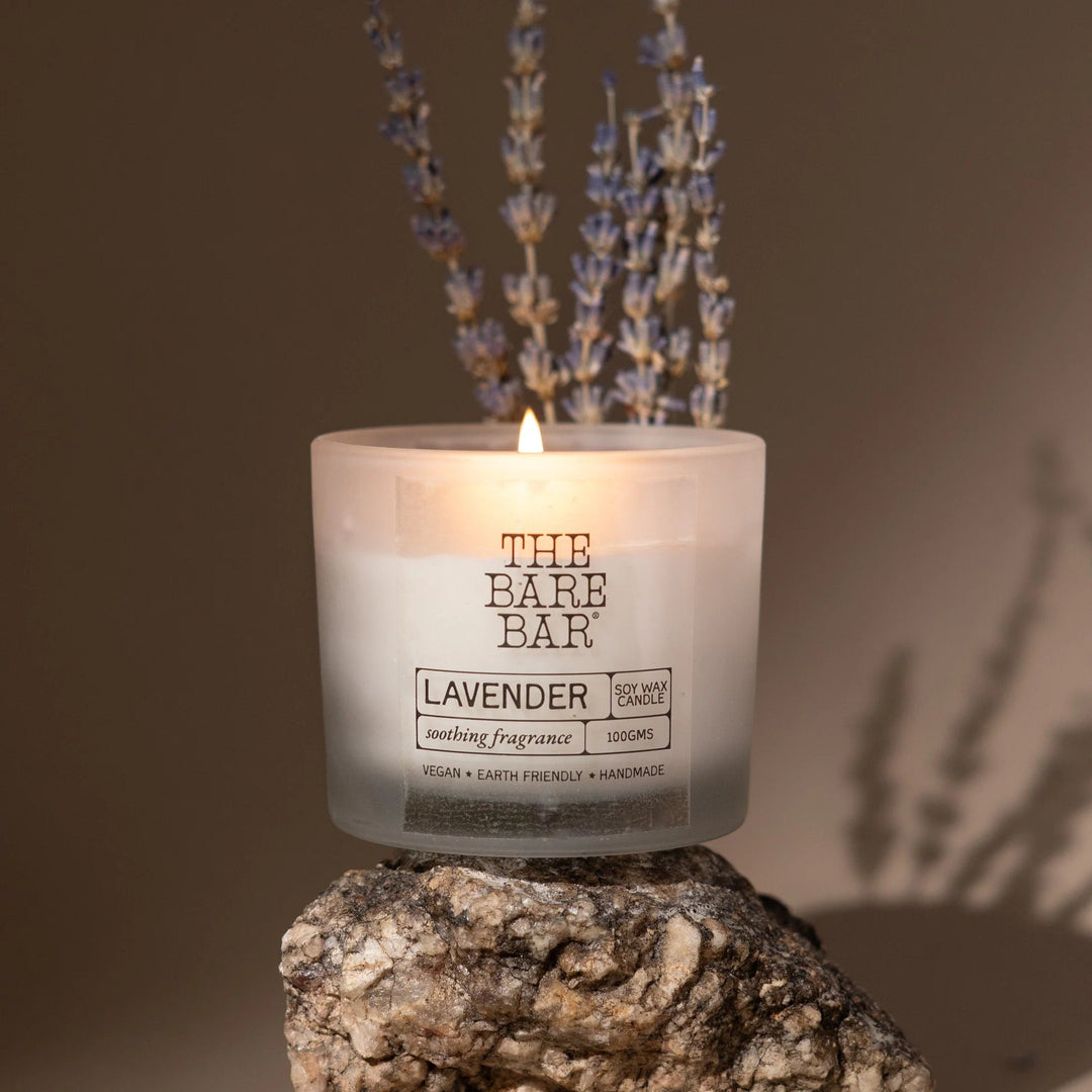 The Bare Bar Lavendar Glass Jar Candles - Suspire
