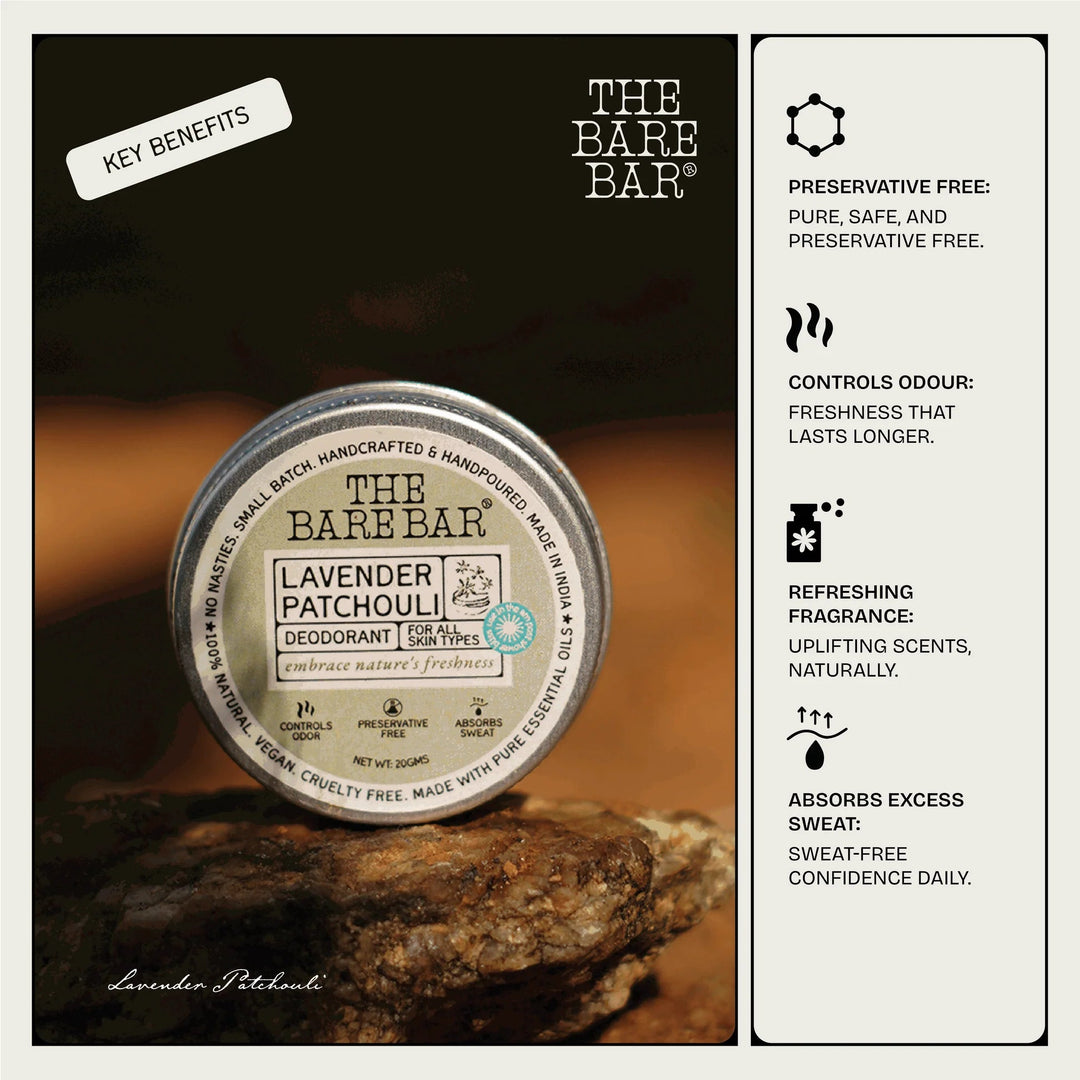 The Bare Bar Lavender Patchouli Deodorant - Suspire