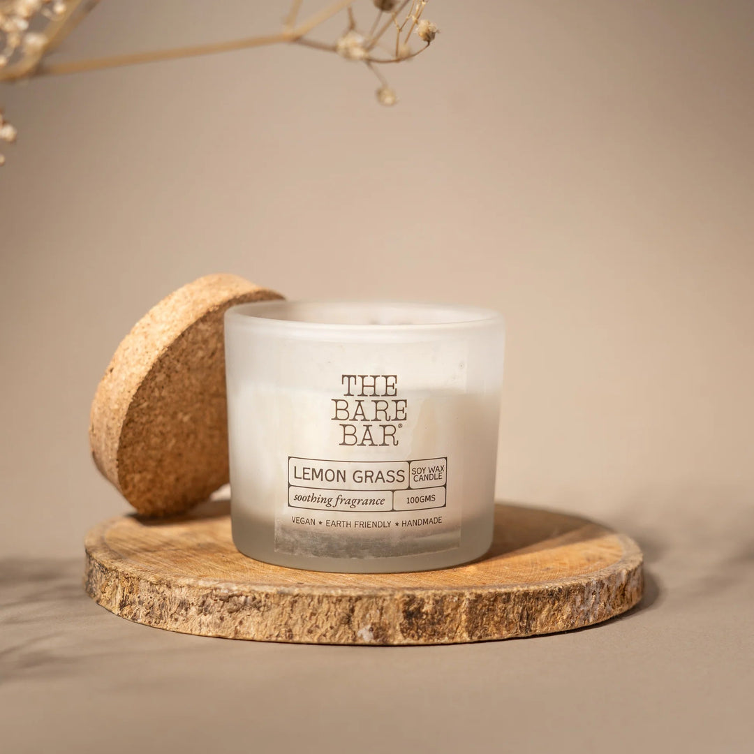 The Bare Bar Lemon Grass - Glass jar Candles - Suspire