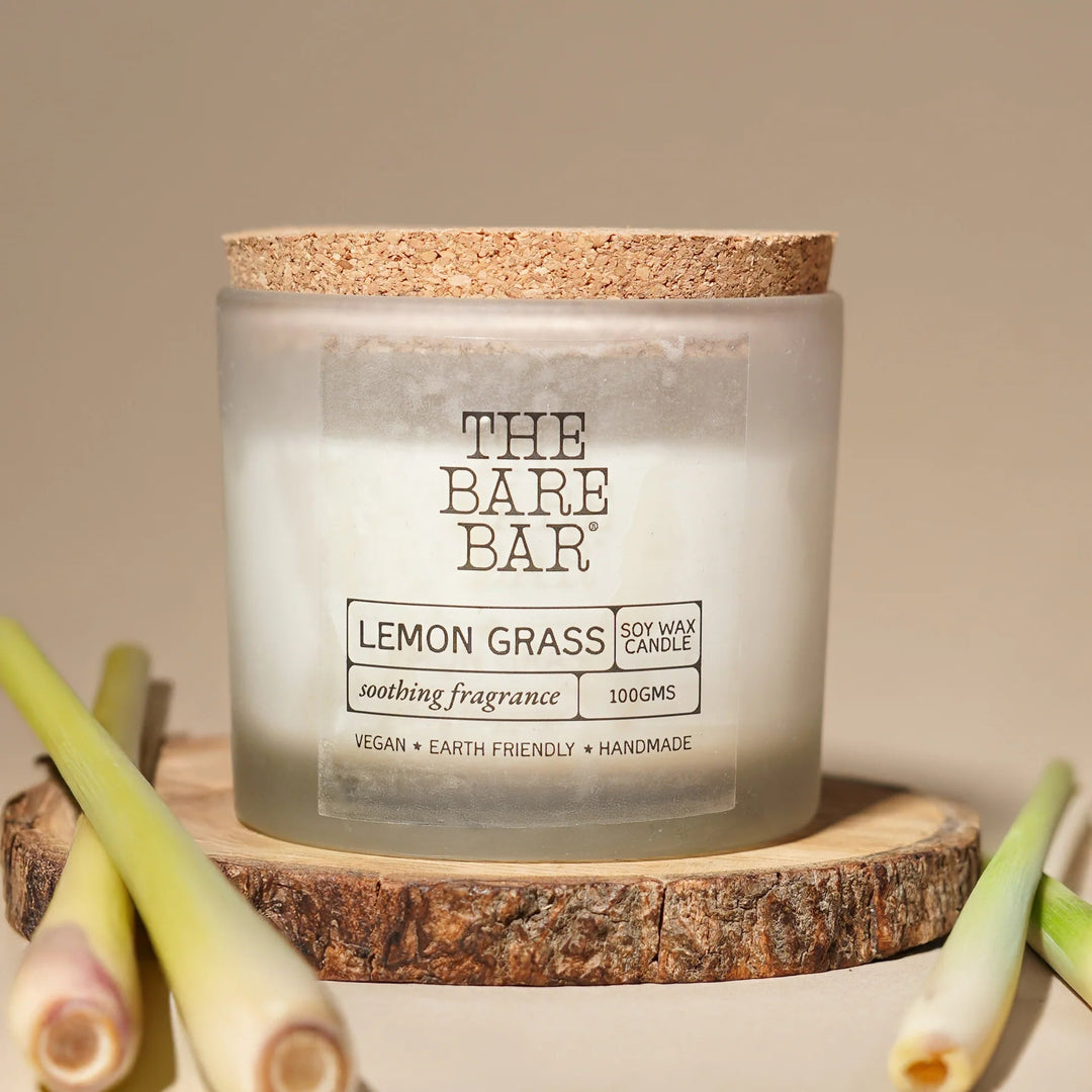 The Bare Bar Lemon Grass - Glass jar Candles - Suspire
