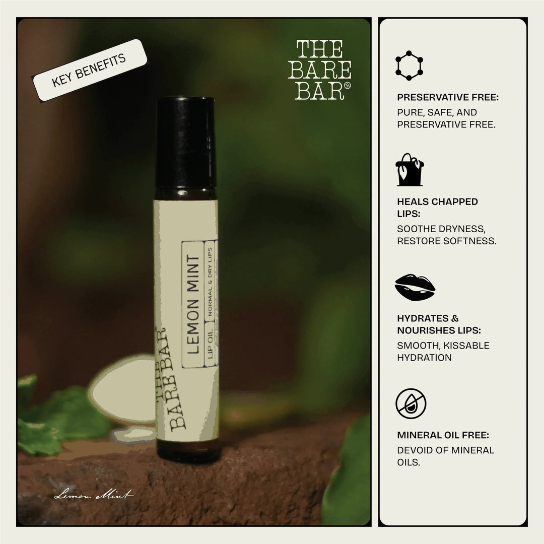 The Bare Bar Lemon Mint Lip Oil - Suspire