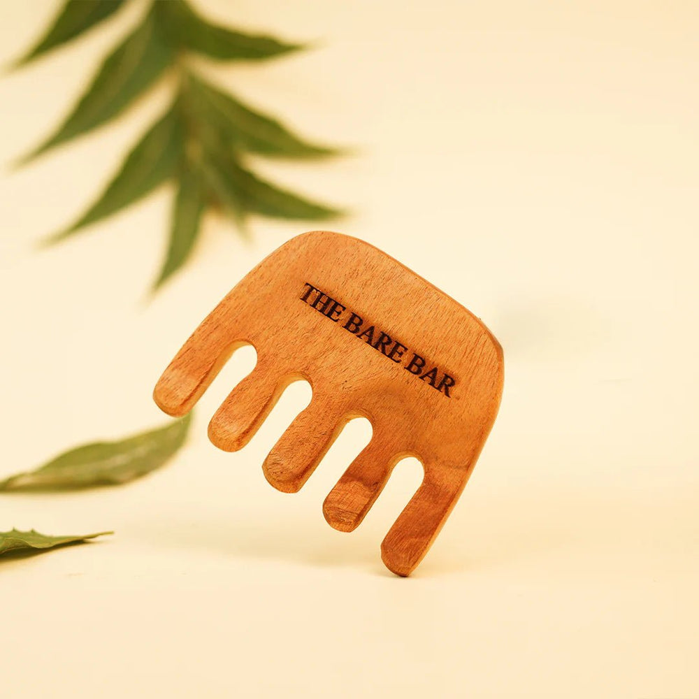 The Bare Bar Neem Wood Massager Comb- Small