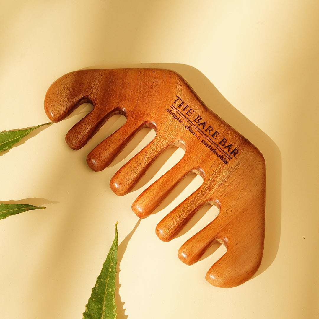 The Bare Bar Neem Wood Massager Comb - Suspire