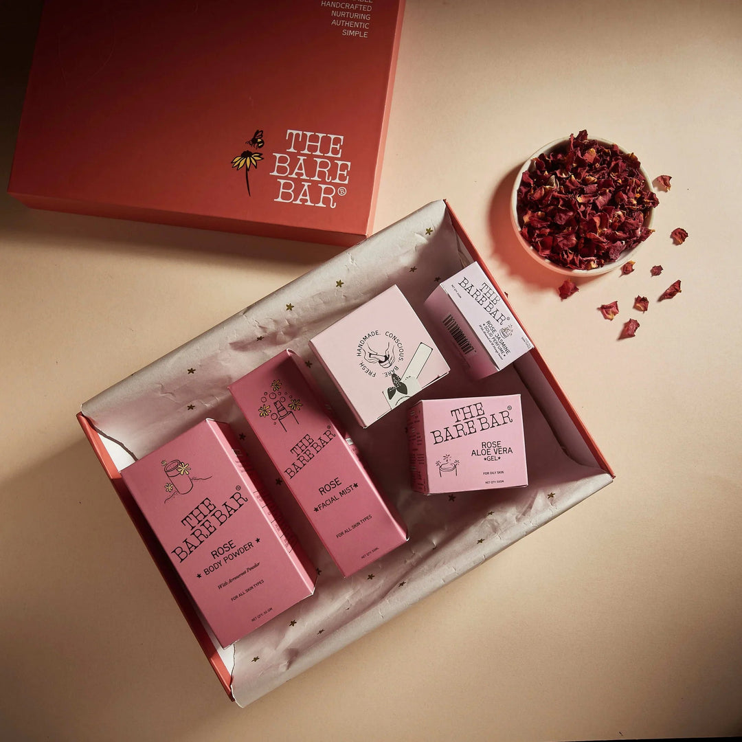 The Bare Bar Rosy Reset Self Care Gift Hamper - Suspire