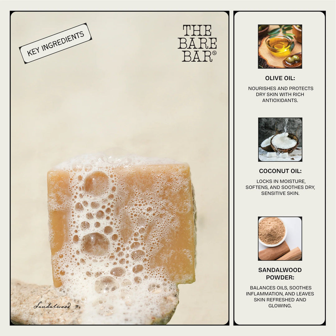 The Bare Bar Sandalwood And Musk Soap Bar - Suspire