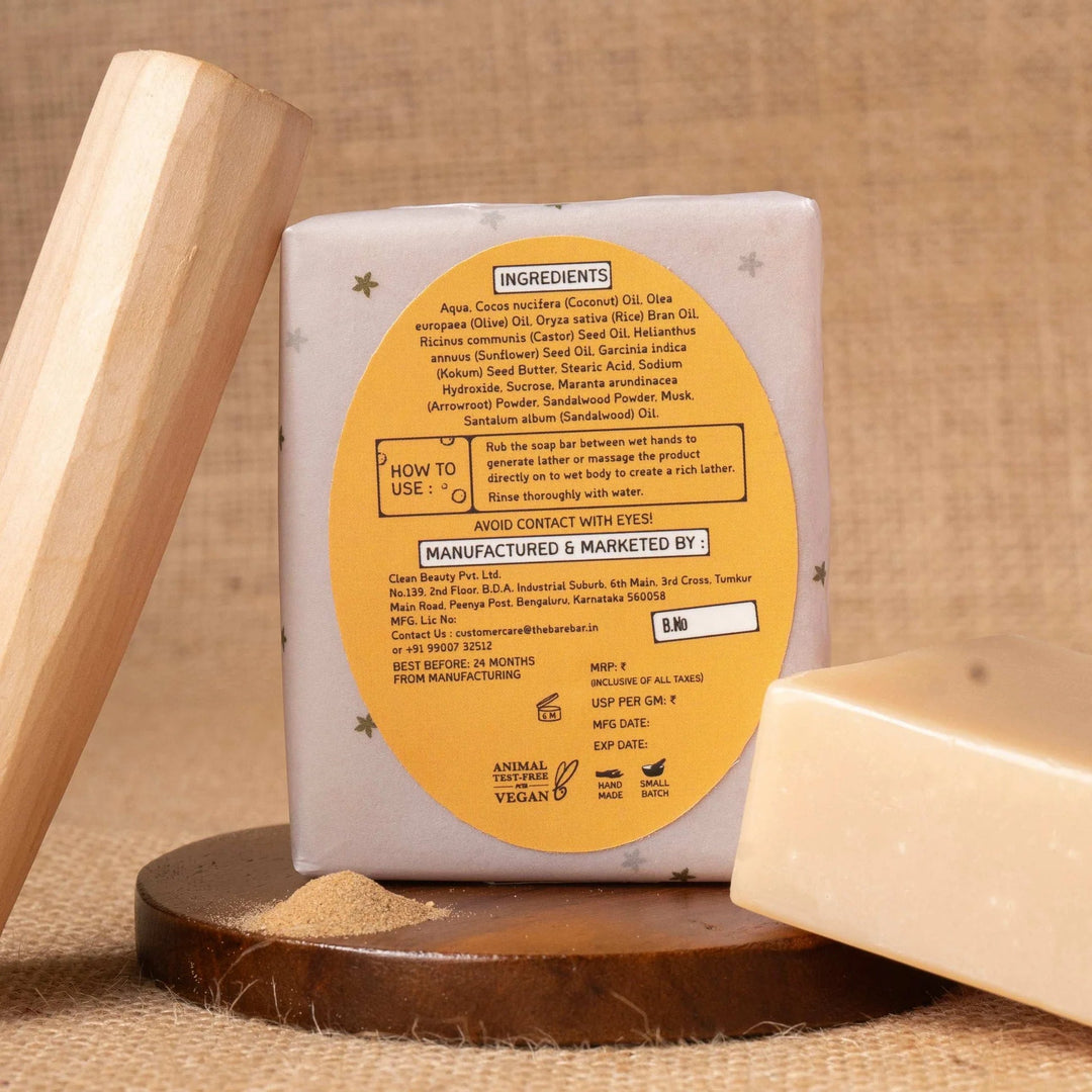 The Bare Bar Sandalwood And Musk Soap Bar - Suspire