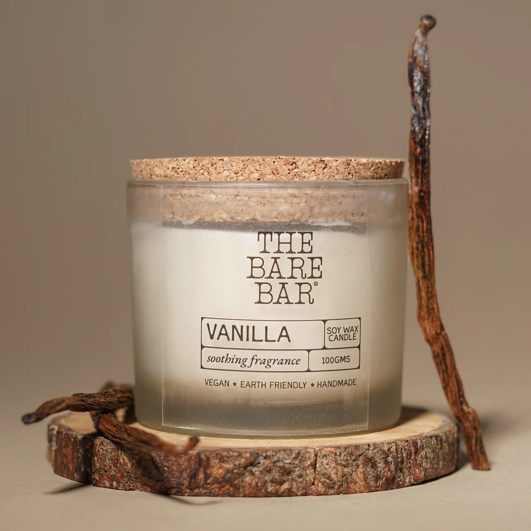 The Bare Bar Vanilla Glass Jar Candle - Suspire
