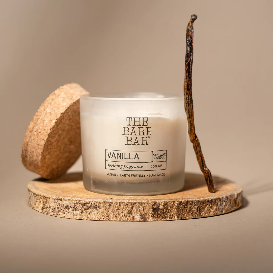 The Bare Bar Vanilla Glass Jar Candle - Suspire