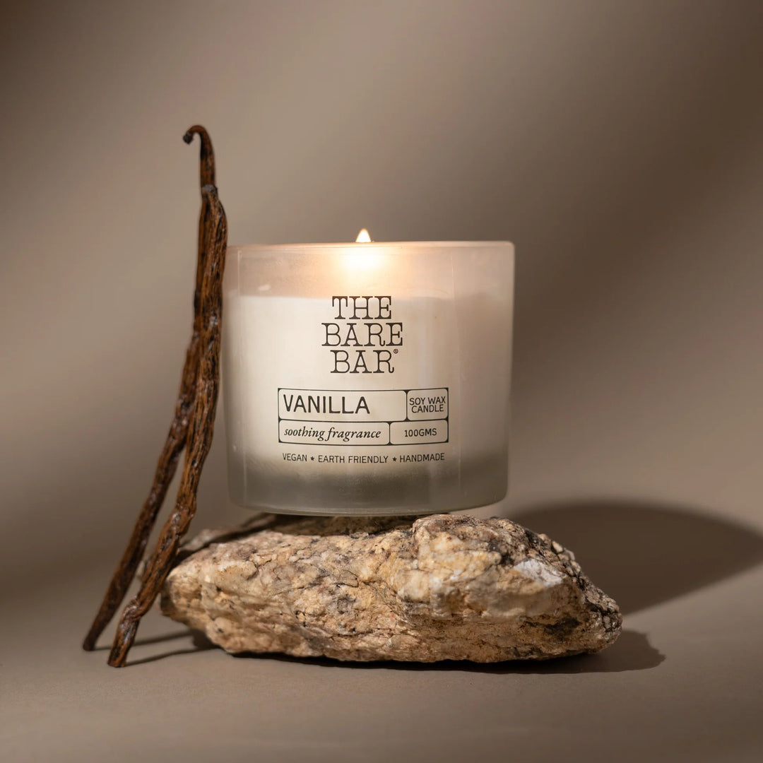The Bare Bar Vanilla Glass Jar Candle - Suspire