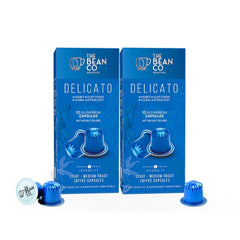 The Bean Co Roasters Delicato Aluminium Coffee Capsules | Intensity 7 | Smooth & Delicate | Light to Medium Roast | 100% Premium Arabica