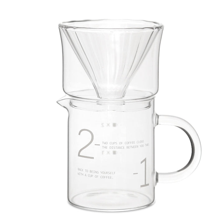 The Bean Co Roasters Double - Walled Glass Coffee Dripper with 450ml Glass Carafe | Heat - Resistant Borosilicate Glass Pour - Over Set with Handle - Suspire