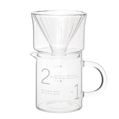 The Bean Co Roasters Double-Walled Glass Coffee Dripper with 450ml Glass Carafe | Heat-Resistant Borosilicate Glass Pour-Over Set with Handle