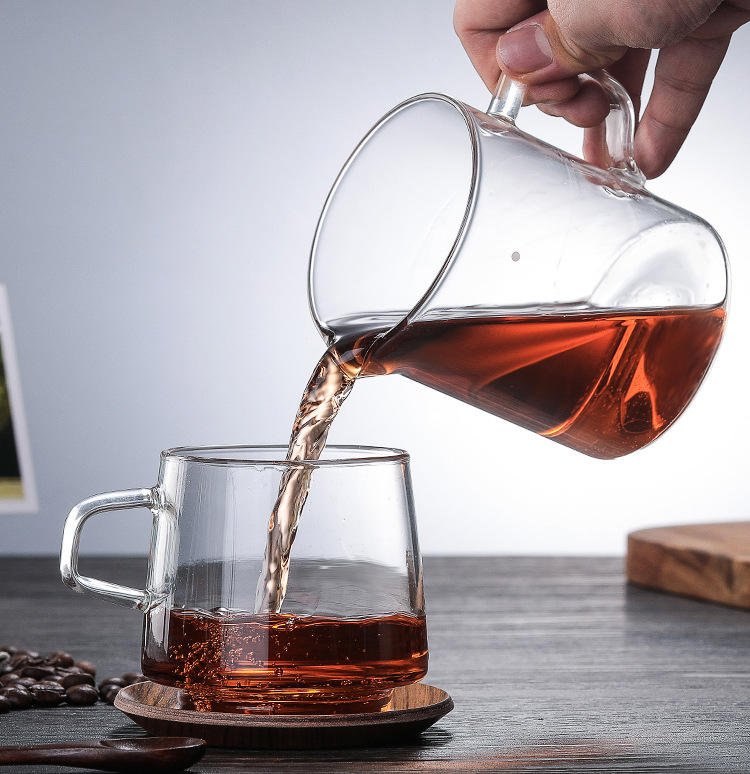 The Bean Co Roasters Double-Walled Glass Coffee Dripper with 450ml Glass Carafe | Heat-Resistant Borosilicate Glass Pour-Over Set with Handle