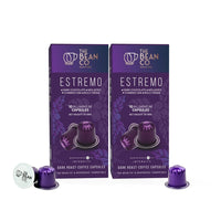 The Bean Co Roasters Estremo Aluminium Coffee Capsules | Intensity 10 | Intense & Rich | Dark Roast | 100% Premium Arabica