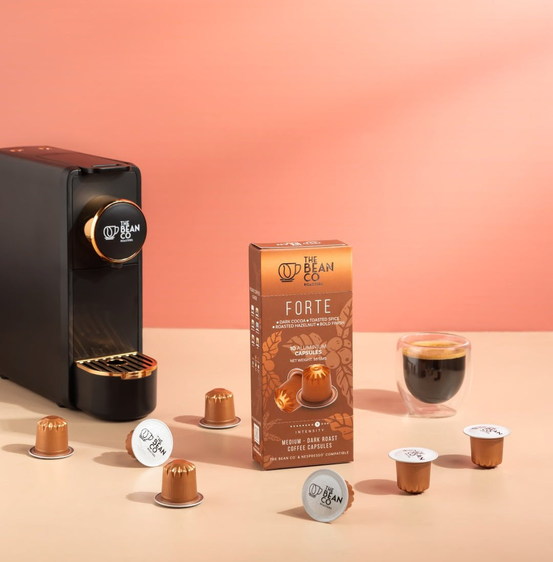 The Bean Co Roasters Forte Aluminium Coffee Capsules | Intensity 9 | Bold & Full - Bodied | Medium - Dark Roast | 100% Premium Arabica - Suspire