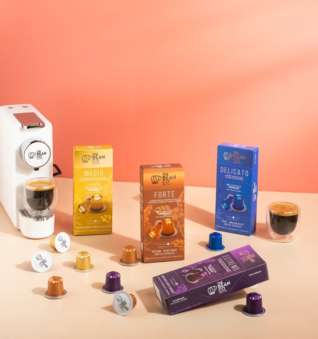 The Bean Co Roasters Forte Aluminium Coffee Capsules | Intensity 9 | Bold & Full - Bodied | Medium - Dark Roast | 100% Premium Arabica - Suspire