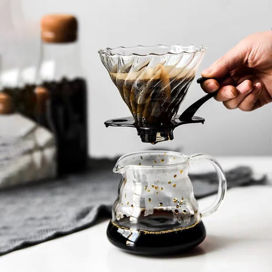 The Bean Co Roasters Glass Coffee Dripper – Manual Pour Over Coffee Brewer for Cup or Glass Carafe | Durable Borosilicate Glass | Café - Quality Brewing at Home - Suspire