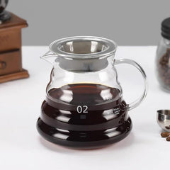 The Bean Co Roasters Glass Coffee Server with Lid | Drip Coffee Pot | Pour Over Coffee Server (600ml, 800ml)