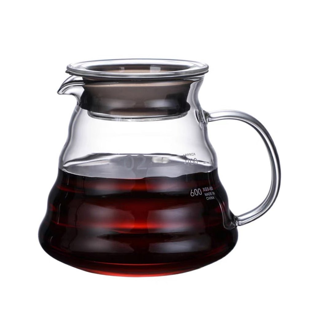 The Bean Co Roasters Glass Coffee Server with Lid | Drip Coffee Pot | Pour Over Coffee Server (600ml, 800ml) - Suspire