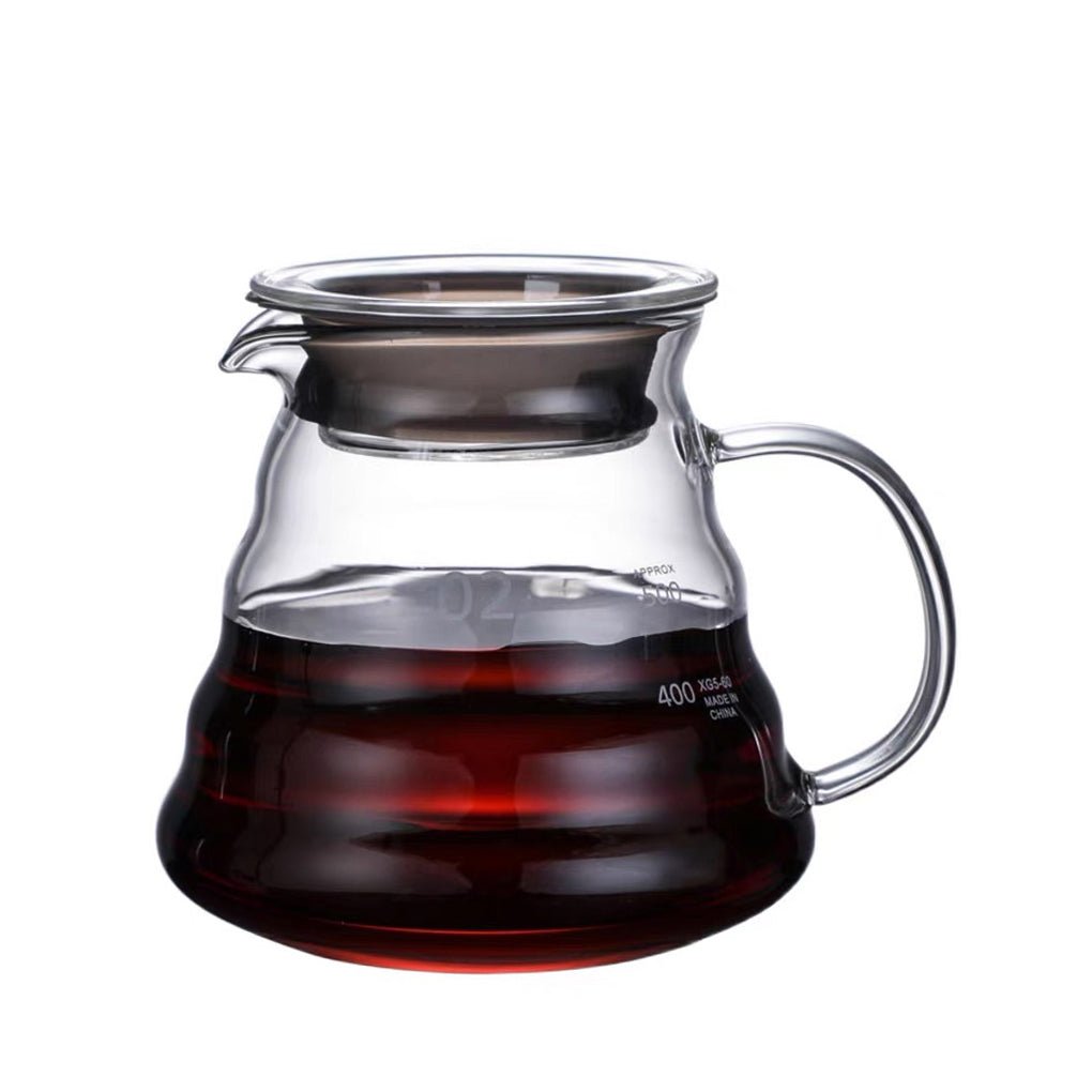 The Bean Co Roasters Glass Coffee Server with Lid | Drip Coffee Pot | Pour Over Coffee Server (600ml, 800ml) - Suspire