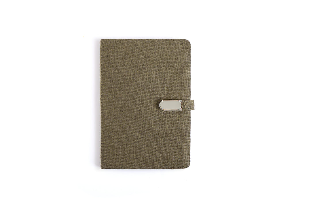 The Label GAIA Hemp A5 Diary with Button Flap Closure - Suspire