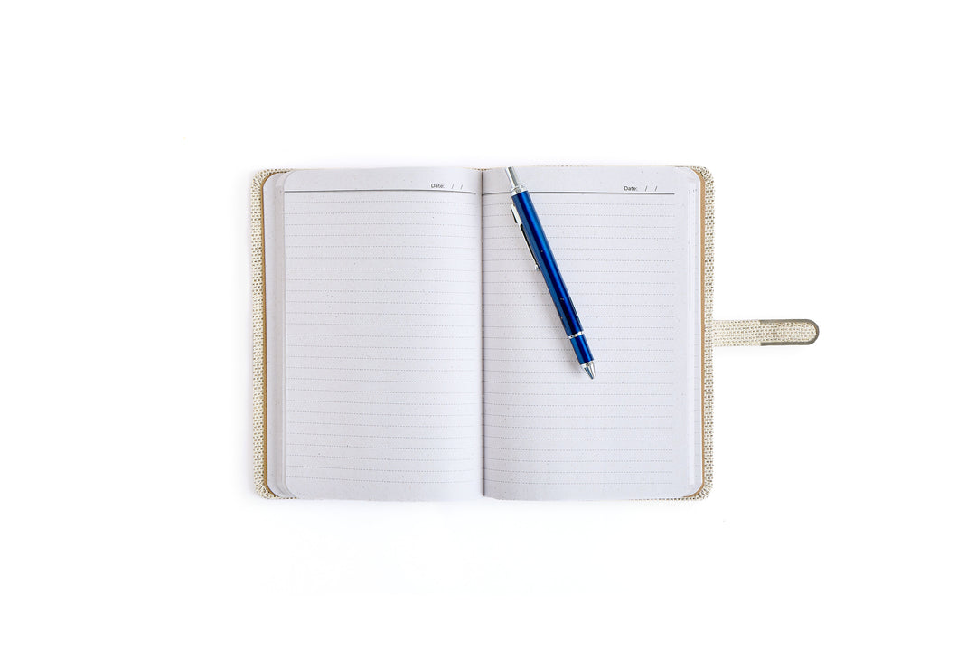 The Label GAIA Hemp A5 Diary with Button Flap Closure - Suspire