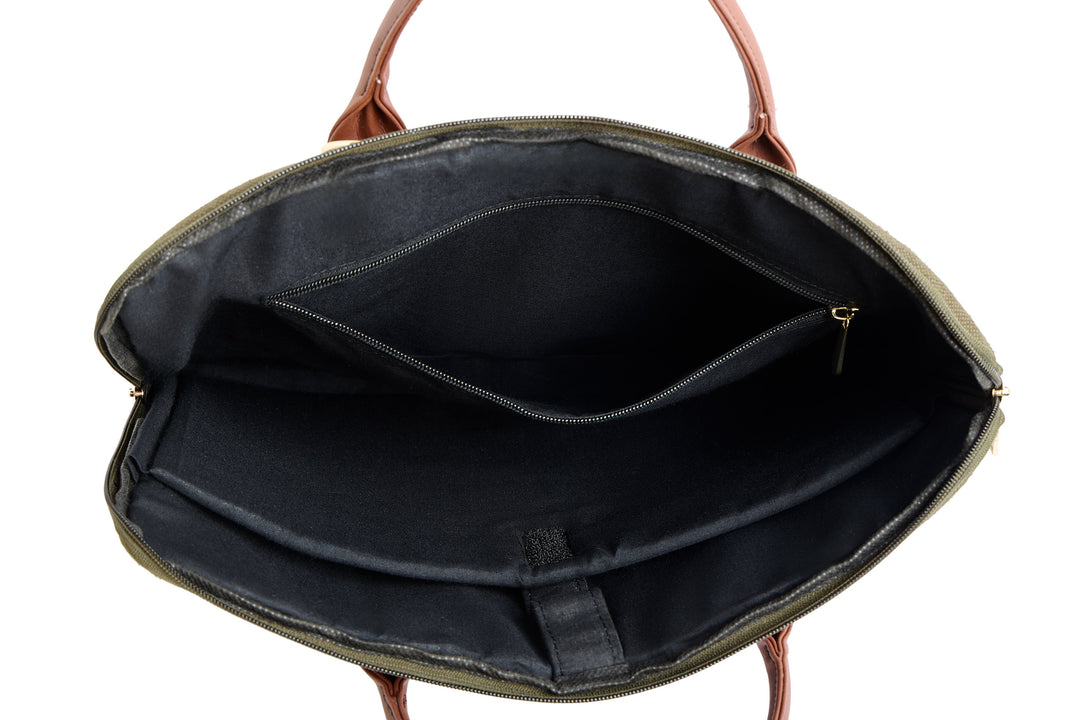 The Label GAIA Hemp and PU Slim Laptop Bag - Suspire