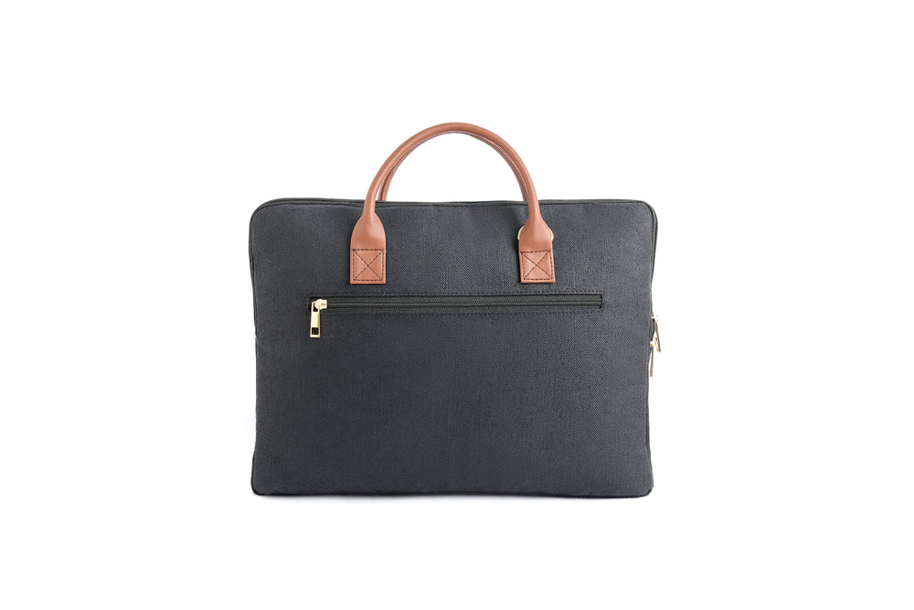 The Label GAIA Hemp and PU Slim Laptop Bag