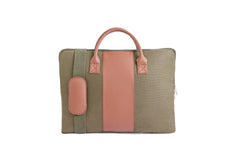 The Label GAIA Hemp and PU Slim Laptop Bag
