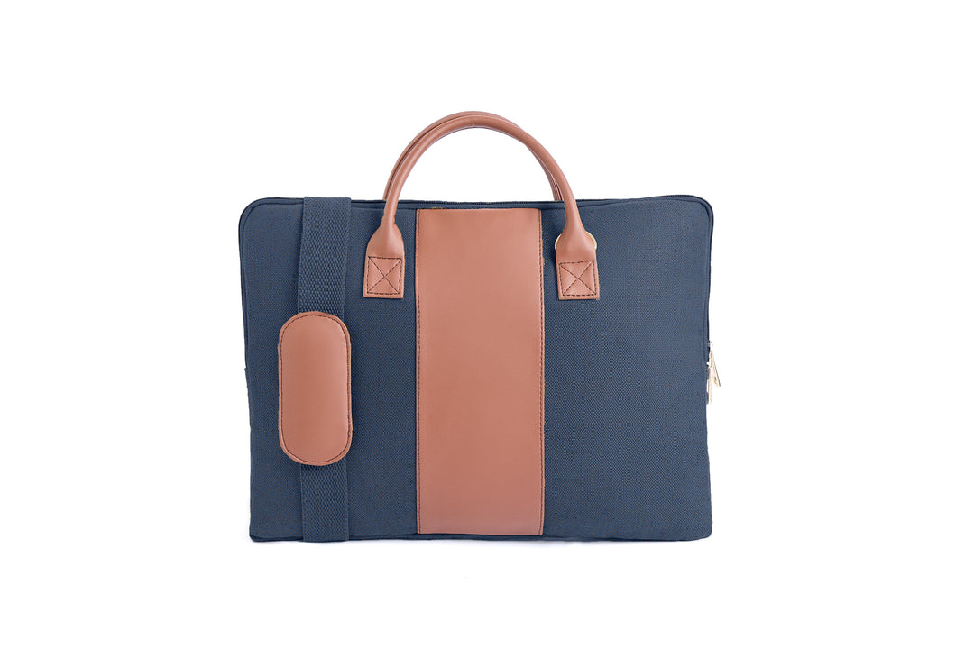 The Label GAIA Hemp and PU Slim Laptop Bag - Suspire