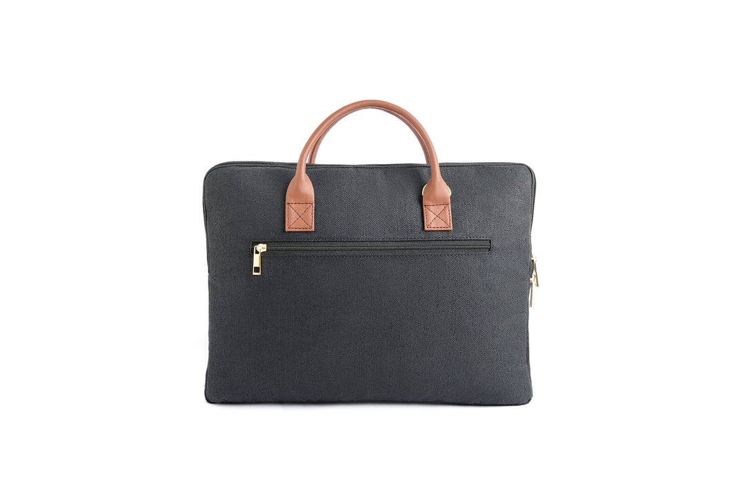 The Label GAIA Hemp and PU Slim Laptop Bag - Suspire