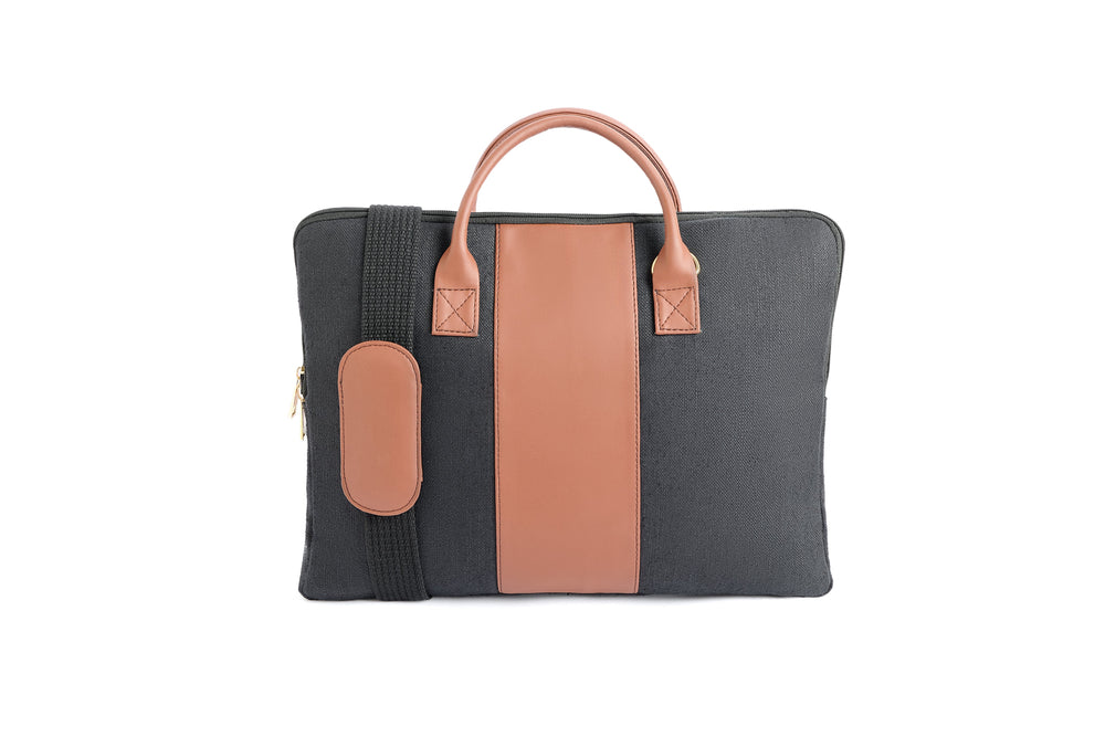 The Label GAIA Hemp and PU Slim Laptop Bag