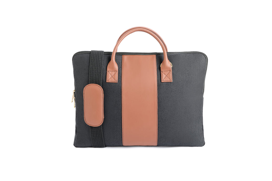 The Label GAIA Hemp and PU Slim Laptop Bag - Suspire