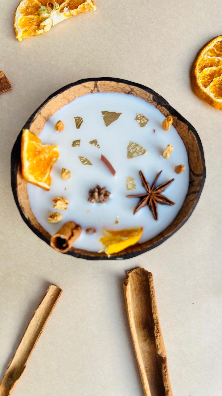 The Lushlights Christams spices coconut shell candle - Suspire