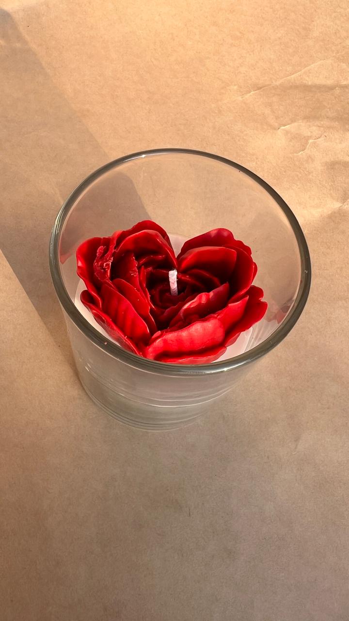 The Lushlights Heart Rose glass jar candle - Suspire
