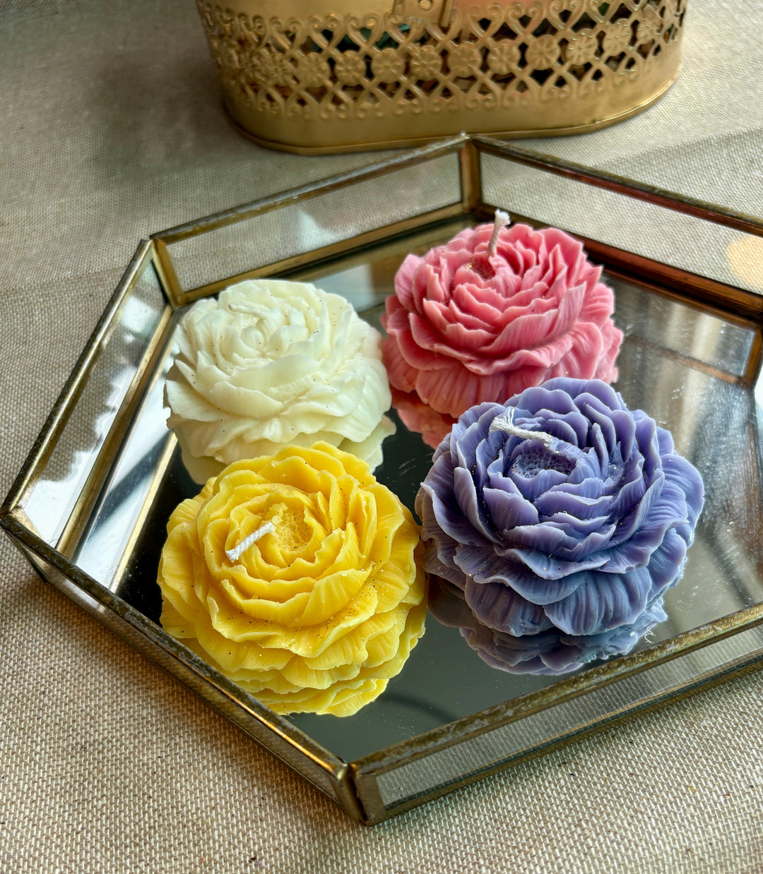 The Lushlights Peony candle set of 2 (Pink & Lilac) - Suspire